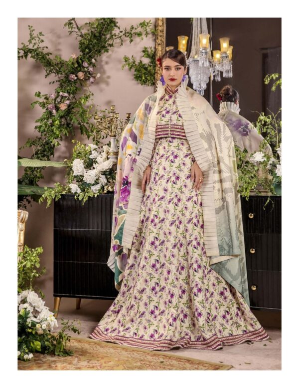 Unstitched 3-Piece Printed Viscose Suit