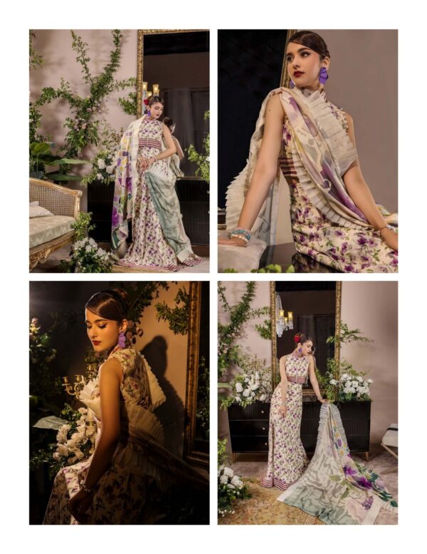 Unstitched 3-Piece Printed Viscose Suit - Image 4