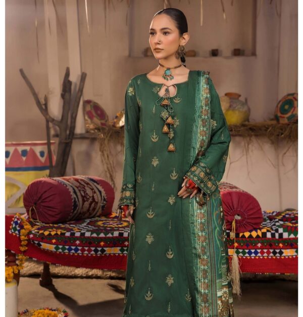 3-Piece Embriodered Viscose Suit