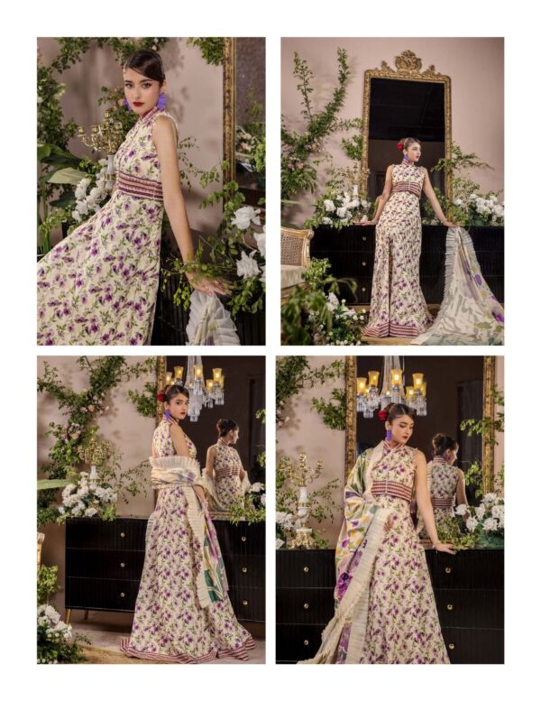 Unstitched 3-Piece Printed Viscose Suit - Image 8