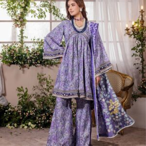 Unstitched 3-Piece Printed Viscose Suit