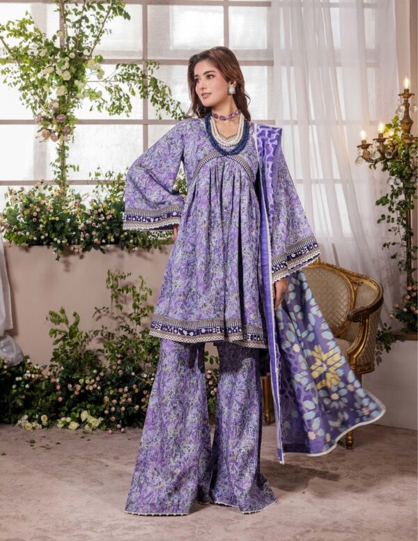 Unstitched 3-Piece Printed Viscose Suit