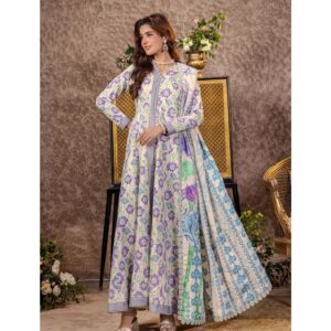 Unstitched 3-Piece Printed Viscose Suit