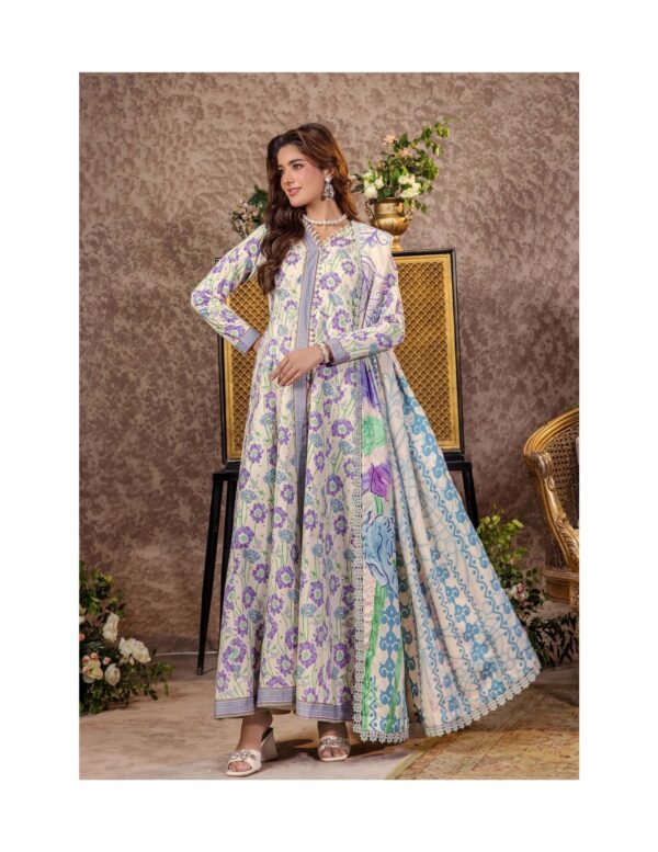 Unstitched 3-Piece Printed Viscose Suit