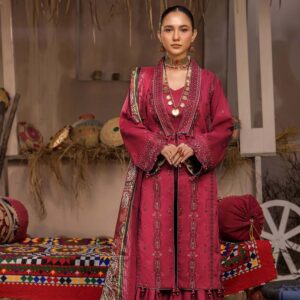3-Piece Embroidered Viscose Suit