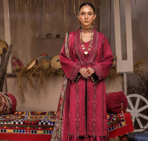 3-Piece Embroidered Viscose Suit