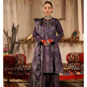 3-Piece Embriodered Viscose Suit