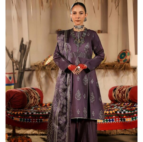 3-Piece Embriodered Viscose Suit