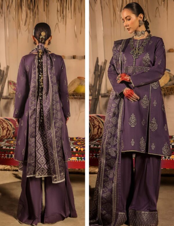 3-Piece Embriodered Viscose Suit - Image 3