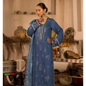 3-Piece Embriodered Viscose Suit