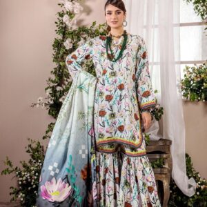 Unstitched 3-Piece Printed Viscose Suit
