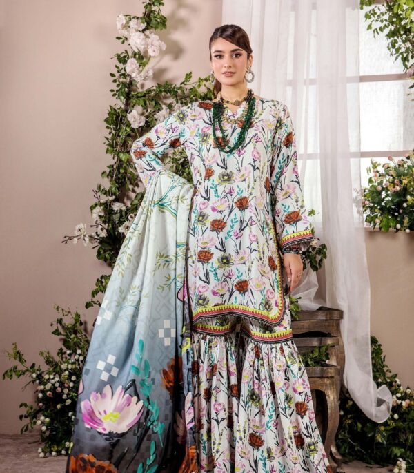 Unstitched 3-Piece Printed Viscose Suit