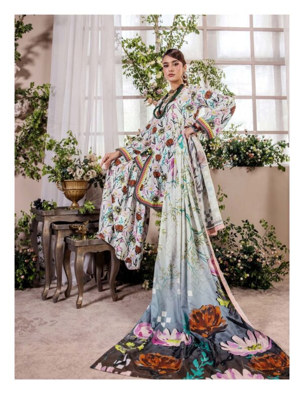 Unstitched 3-Piece Printed Viscose Suit - Image 3