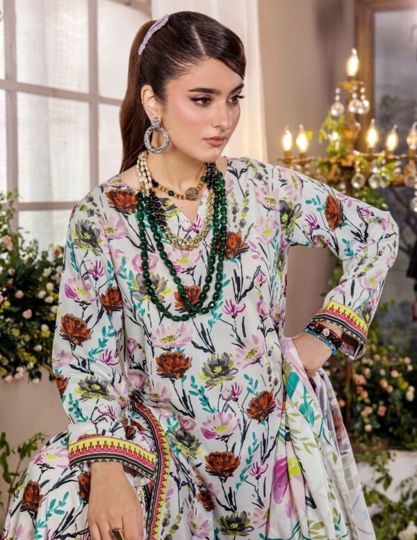 Unstitched 3-Piece Printed Viscose Suit - Image 4