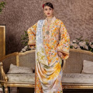 Unstitched 3-Piece Printed Viscose Suit