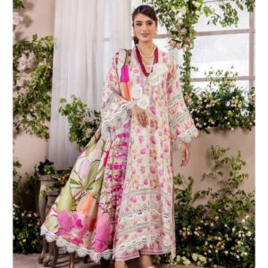 Unstitched 3-Piece Printed Viscose Suit