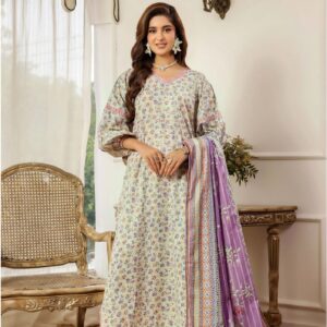3-Piece Printed Cambric Suit