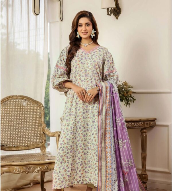 3-Piece Printed Cambric Suit