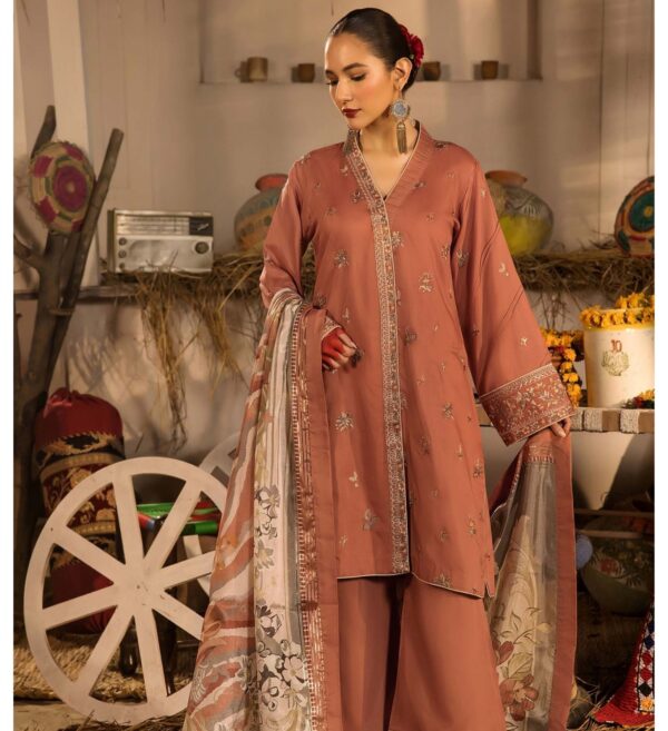 3-Piece Embriodered Viscose Suit