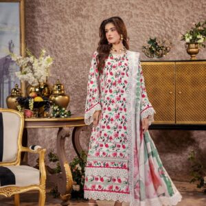 Unstitched 3-Piece Printed Viscose Suit