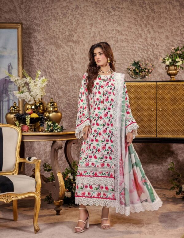 Unstitched 3-Piece Printed Viscose Suit
