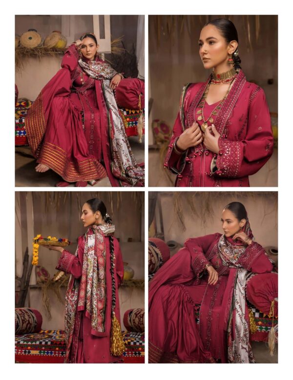 3-Piece Embroidered Viscose Suit - Image 3